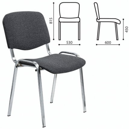 Стул STAFF Iso Lite CF-008, хром, ткань серая (С-71)_0