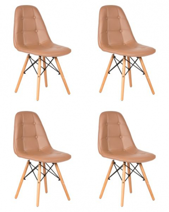 Стул обеденный ДОБРИН БЕННЕТ (ножки светлый бук, коричневый) 4 шт / DOBRIN BENNET_0