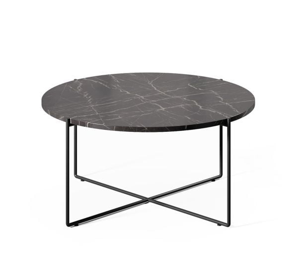 Стол кофейный SPRUT Marble 80*38 МРАМОР/ЧЕРНЫЙ_0