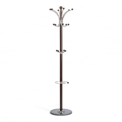 Вешалка Sakura (mod. GH-8606) дерево/хром/мрамор, 37 x 37 x 175 см, Black (Черный) / Walnut (Орех)_0