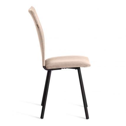 Стул обеденный La Rousse (2 шт. в упаковке) NEW, велюр, бежевый/черный, 7, 45х55х93 см_1
