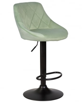 Стул барный DOBRIN LOGAN BLACK (мятный велюр (MJ9-87)) 2 шт_2
