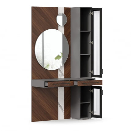 Секция комбинированная Вилена ЛД 138.110.000 Оникс Серый/Орех/Монте белый_3