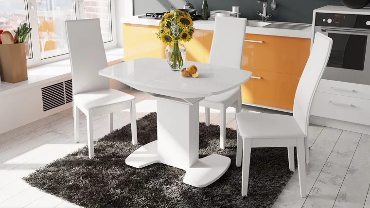 Стол обеденный Портофино СМ(ТД)-105.01.11(1) Белый глянец/Стекло белое_3