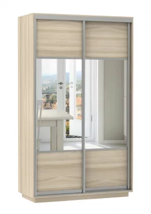 Шкаф-купе двухдверный Экспресс Дуо Комби 1200х2200h Ясень шимо светлый_0