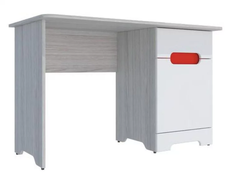 Стол Палермо-3 Юниор Белый глянец Ясень шимо светлый Красный_0