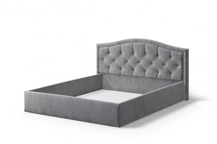 Кровать Стелла, 1200*2000 мм, велюр NEO 025, серый_1