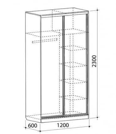Шкаф-купе Рио 1-600 бабочки Вишня оксфорд_3