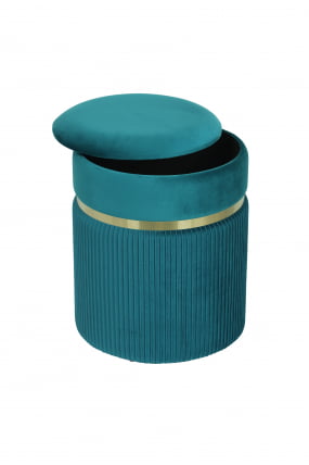Пуф Миранда с ящиком велюр Бирюзовый_3