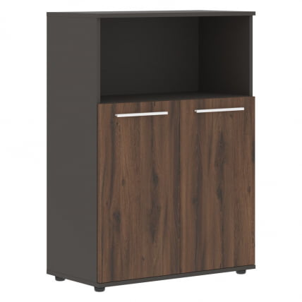 Шкаф с глухими малыми дверьми EDIS EMCS 85.3 Дуб Денвер темный Белый Мокко_0