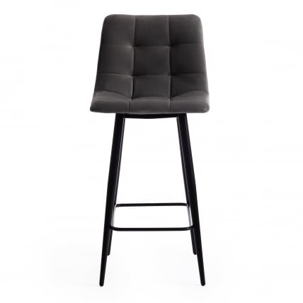 Стул полубарный CHILLY (mod. 7095пб ) ткань/металл, 53x44x94 см, высота до сиденья 66 см, серый barkhat 26/черный_4