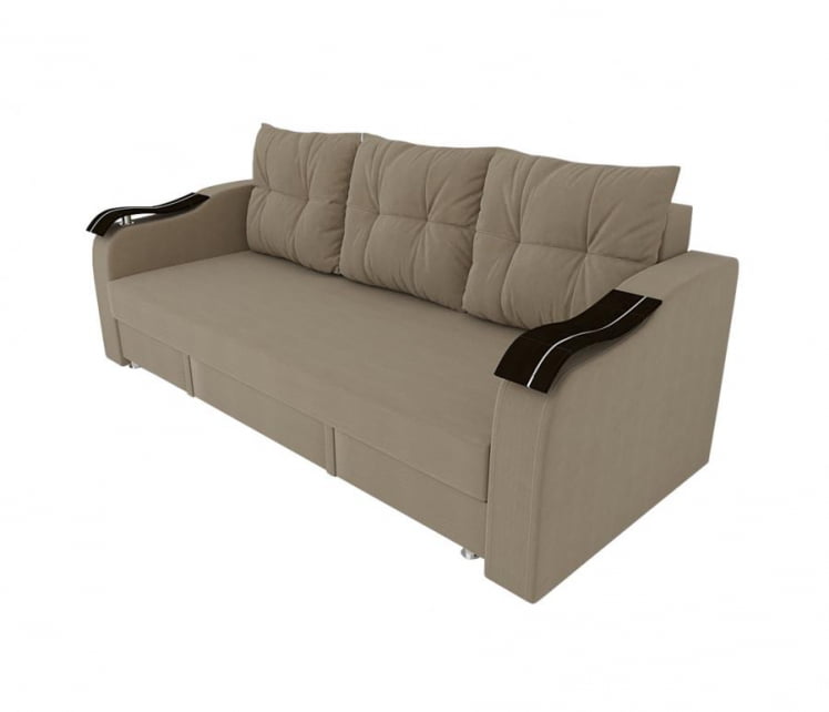 Диван Виктория МДФ (большой диван МДФ) (Berhouse) Цвет фасада: Беж Велюто 05; Тип: Прямой; Материал фасада: Металл/Велюр_0