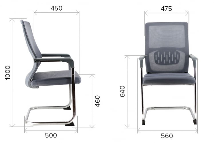 Кресло для посетителей Everprof EP-510 Grey Сетка Серый_3