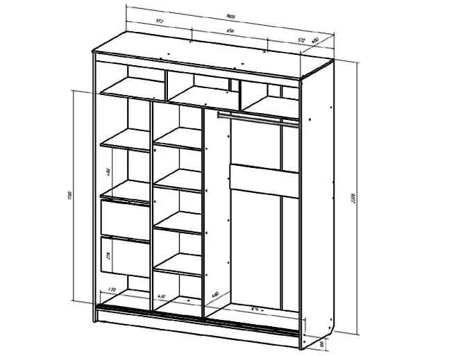 Шкаф-купе Верона 1800 Ясень шимо_1