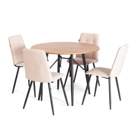 Стул обеденный Asti TREND, флок , бежевый/черный, 7, 47х54х86 см_14