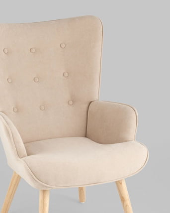 Кресло Хью рогожка Бежевый_7