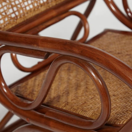 Кресло-качалка MILANO (разборная) / без подушки / ротанг top quality, 58x136x103 см, Pecan (орех)_3