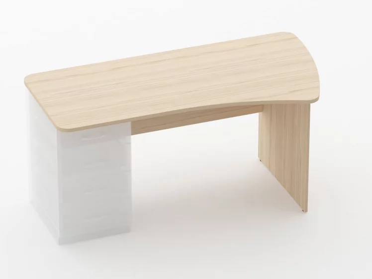 Стол эргономичный под встроенную тумбу Glassy 1.121.16Пр Дуб молочный_0