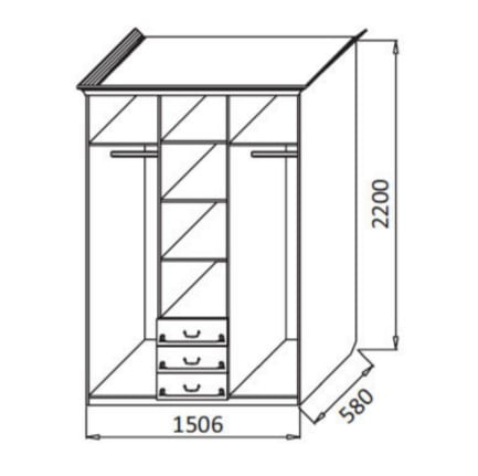 Шкаф Ивушка-5 трехстворчатый  Дуб беленый Туя_1