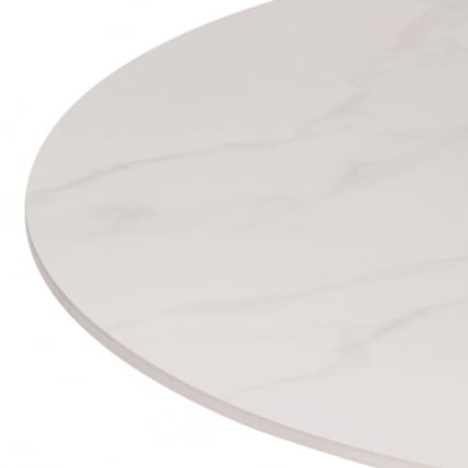 Стол обеденный Tulip/Тулип столешница керамика (глянцевая) / опоры металл, белый/белый, 90х75 см_2