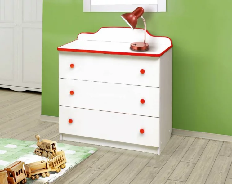 Комод с 3-мя ящиками Радуга Красный_0