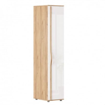 Шкаф одностворчатый глухой Марта-2 ЛД 406.010.000 Дуб золотой Белый глянец_0