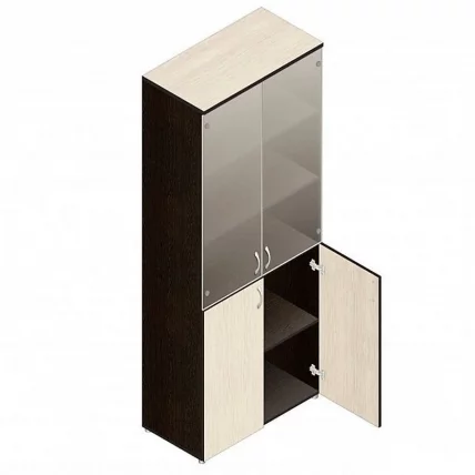 Шкаф для документов с тонированным стеклом Р.Ш-2СТ дуб молочный_0