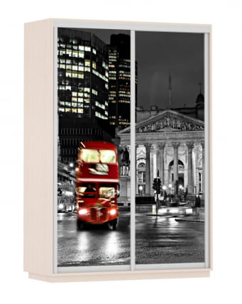 Шкаф-купе двухдверный Экспресс Дуо 1600х2200h Лондон/Дуб молочный_0