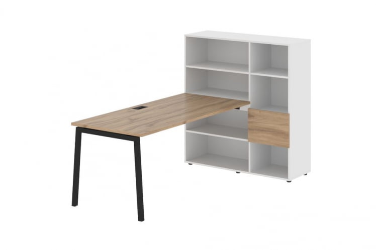 Рабочая станция EDIS ELRST 1217 Дуб Денвер светлый Черный Белый_0