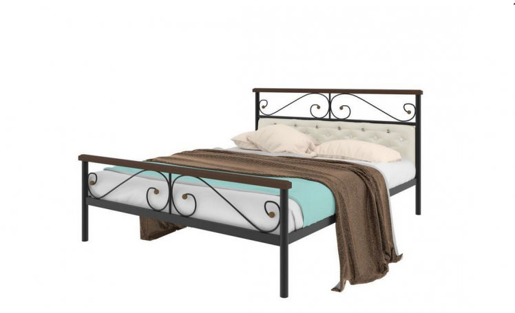 Кровать Эсмеральда plus мягкая 1400х1900 Черная_0