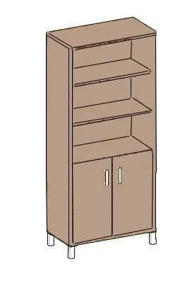 Стеллаж с дверью ДСП В430.2 Дуб девон_0