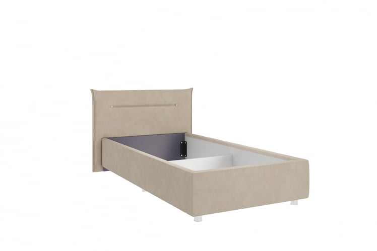 Кровать 0.9 Альба КМ0.9-16 капучино (велюр)_1