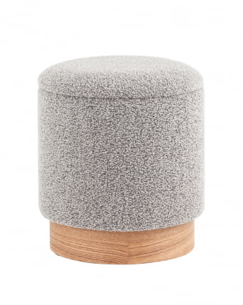 Пуф с ящиком Холли XS букле серый_0