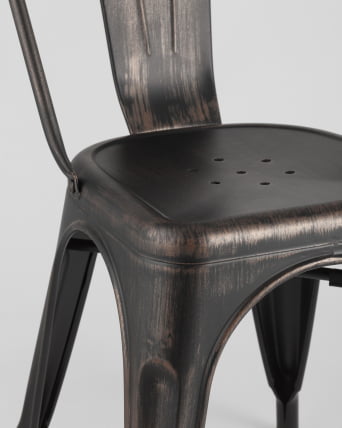 Стул TOLIX с высокой спинкой Черный патина золото_7