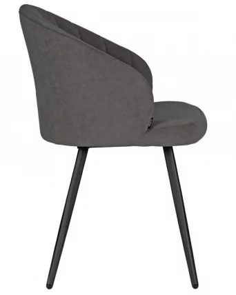 Стул обеденный DOBRIN NAOMI (ЭМАЛЬ ЧЕРНЫЙ МУАР велюр Catania Chocolate)_2