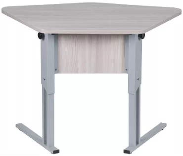 Парта двухместная (рост 6) с трапециевидной столешницей Ясень Шимо светлый/Металл Серый_0