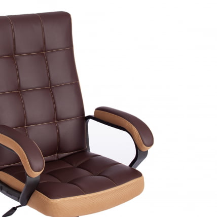 Кресло TRENDY (22) кож/зам/ткань, коричневый/бронзовый, 36-36/21_10