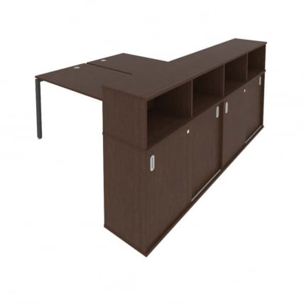 Рабочая станция с опорным шкафом-купе Metal System Б.РС-СШК-4.4 Венге/Антрацит_0