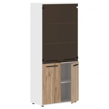 Шкаф комбинированный EDIS EHCS 85.2 Дуб Денвер светлый Черный Белый_1