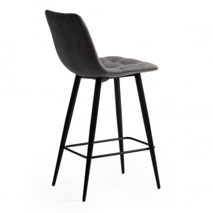 Стул полубарный CHILLY (mod. 7095пб ) ткань/металл, 53x44x94 см, высота до сиденья 66 см, серый barkhat 26/черный_2