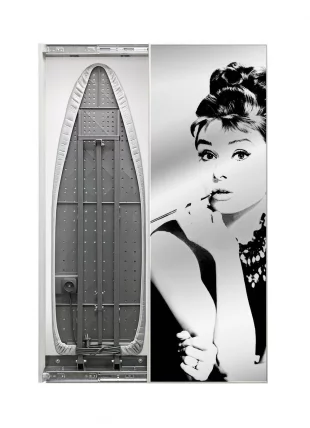 Шкаф со встроенной гладильной доской Iron Slim Print (правый, купе) Венге_0