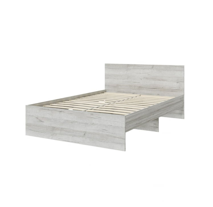 Кровать Лори 1400*2000 мм, с ортопедическим основанием и ящиками, дуб серый/белый_1