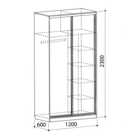 Шкаф-купе Рио 1-600 бабочки Дуб сонома_1