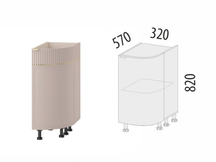 Напольный шкаф торцевой (прав) Флоренция 107.64_5