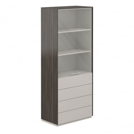 Шкаф высокий Atlas NZ-0322.BT.GS Бренсон Трюфель Серый камень_0