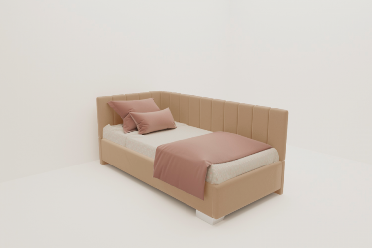 ДЕТСКАЯ МЯГКАЯ ИНТЕРЬЕРНАЯ КРОВАТЬ ТЕРРА БЕЗ ОСНОВАНИЯ (BERHOUSE) Материал фасада: Металл/Велюр; Спальное место: 1200х1900; Цвет: Бежевый_0