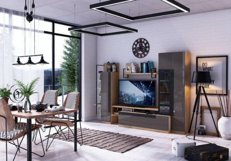 Шкаф с витриной Кёльн ЛД.674.020.000 Дуб Золотой/Антрацит_2