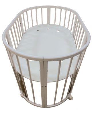 Кровать-трансформер с двумя матрасами и маятником Merry Happy Mini матовая Слоновая кость (3 в 1)_2