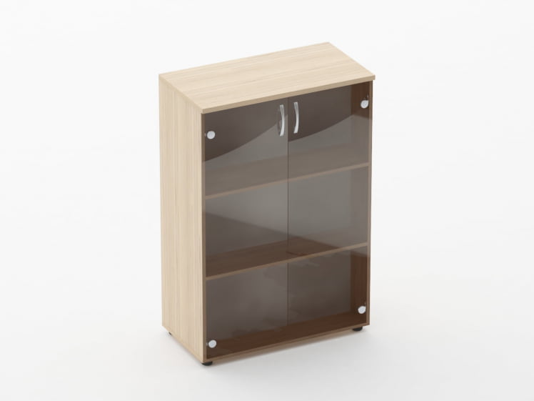 Шкаф средний со стеклом Glassy 6.12.151 Бук светлый_0