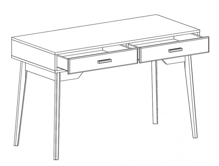 Стол письменный Калгари 07 Дуб натуральный светлый-белый матовый_1